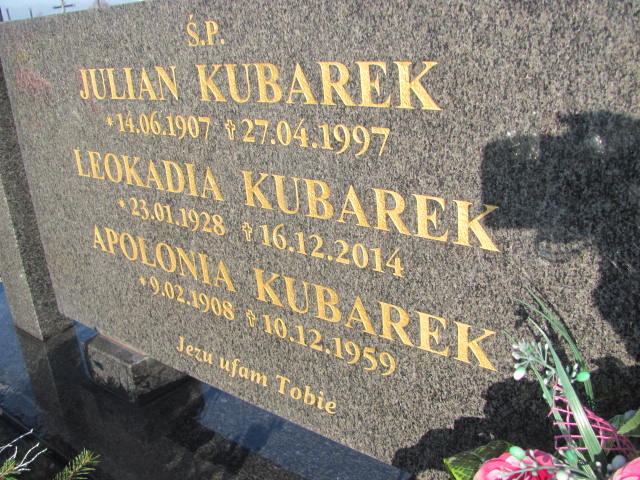 Leokadia Kubarek 1928 Woźniki - Grobonet - Wyszukiwarka osób pochowanych