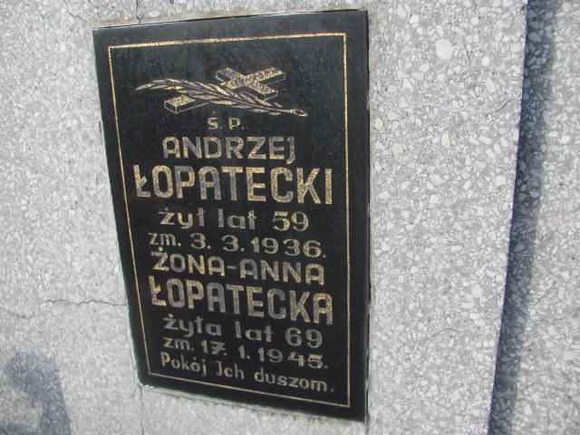 Anna Łopatecka 1876 Woźniki - Grobonet - Wyszukiwarka osób pochowanych